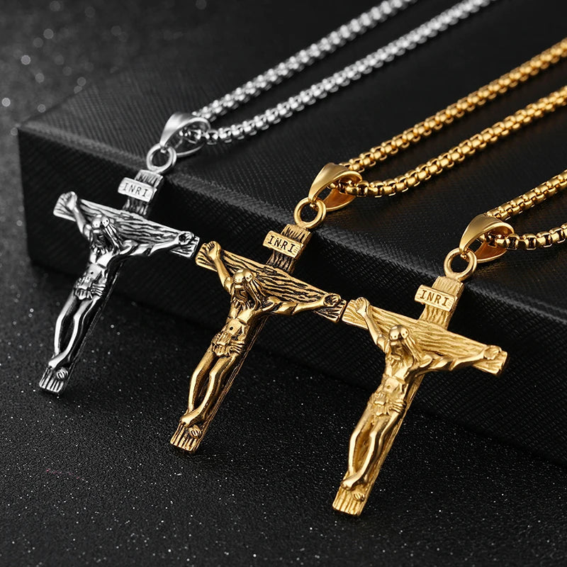 Sacred Crucifix Pendant Necklace Jesus