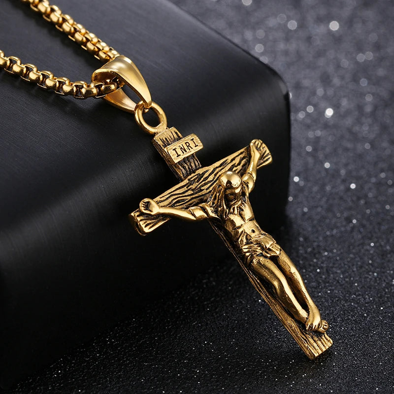 Sacred Crucifix Pendant Necklace Jesus